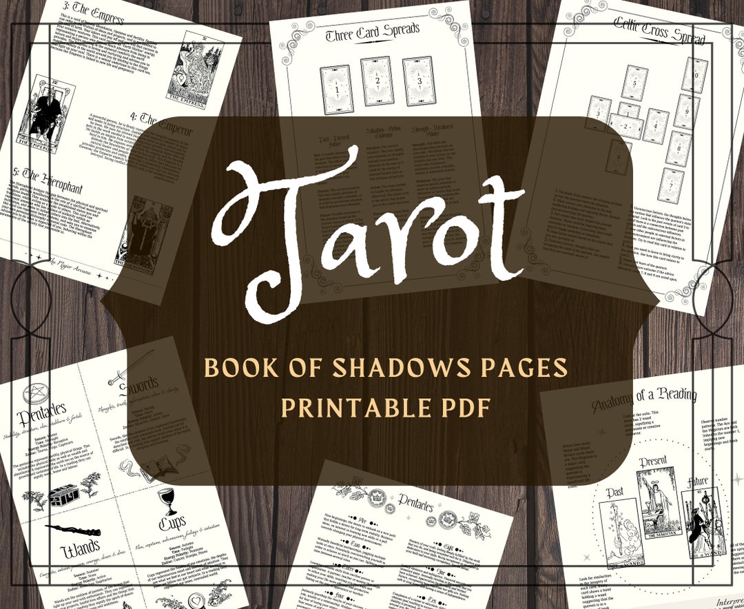 Tarot Printable Pages - Tarot Cheat Sheet - Tarot Beginner Book - Book ...