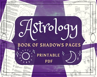 Astrology Book of Shadows Pages: Zodiac Grimoire (Printable PDF)