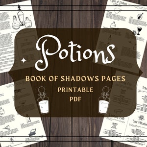 Potions Book of Shadows Pages: Kitchen Witchcraft Grimoire (Printable PDF)