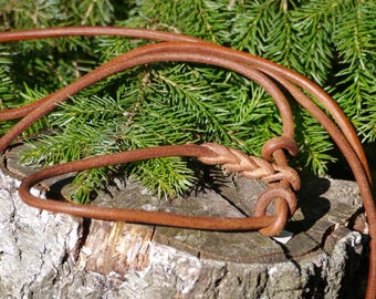 Moxon leash, round leather leash, lead made of round core leather, silent hunting leash