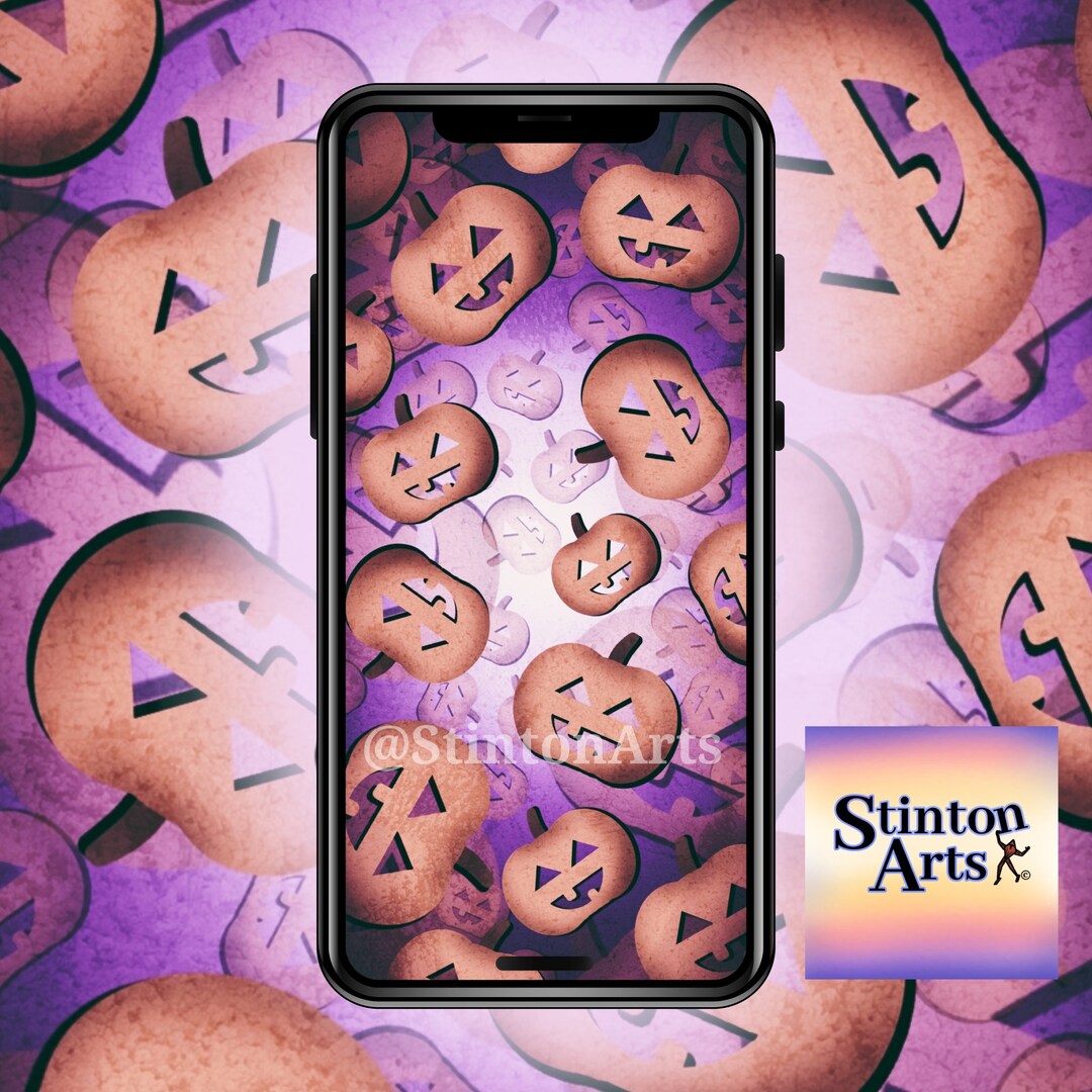 Halloween Pumpkin Digital Wallpaper for Cell Phone, Tablet, Etc. - Etsy