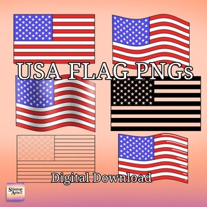USA Flag PNG transparent 6pk