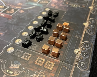 Brass birmingham lancashire set black coal cooper metal cube componants boardgame tabletop game