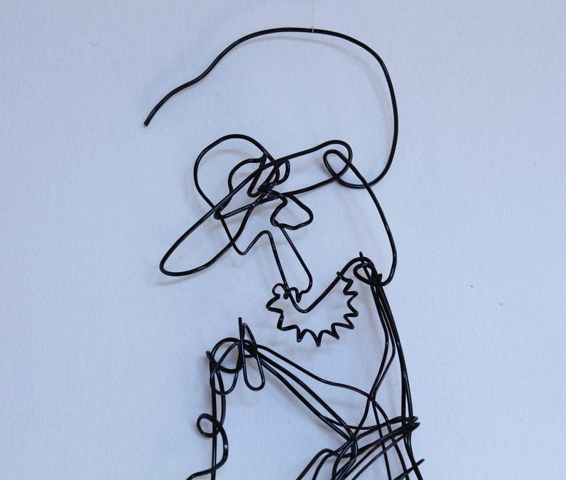 wire art wire art beloved dog Gift wall wire Art deco woman and dog Wall gift woman a dog line woman wire sculpture Minimalism