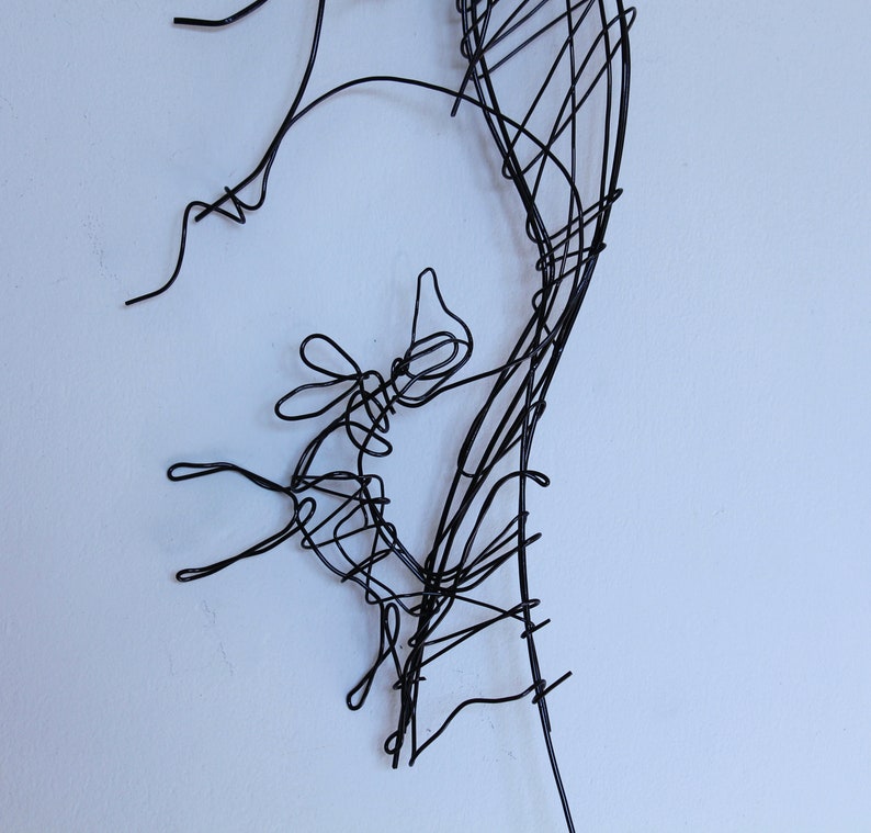 wire art wire art beloved dog Gift wall wire Art deco woman and dog Wall gift woman a dog line woman wire sculpture Minimalism
