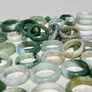 Jade Jadeite Band Ring Burma/Myanmar Natural US size 4-10
