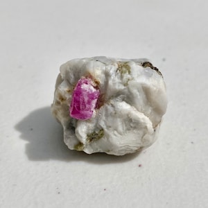 Natural Ruby/Corundum Crystal in Feldspar Matrix Specimen