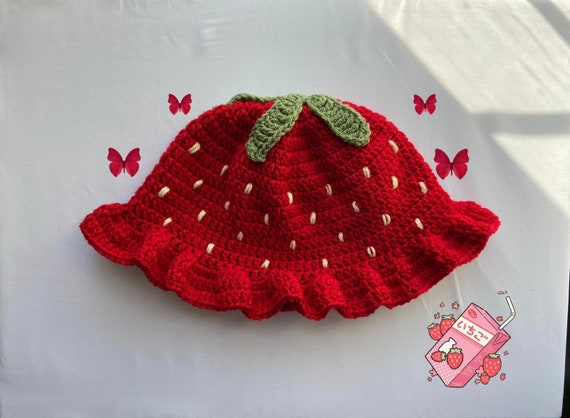 strawberry bucket hat