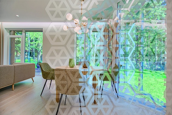 Clear Acrylic Room Divider: Recycled Plastic Hanging Screen