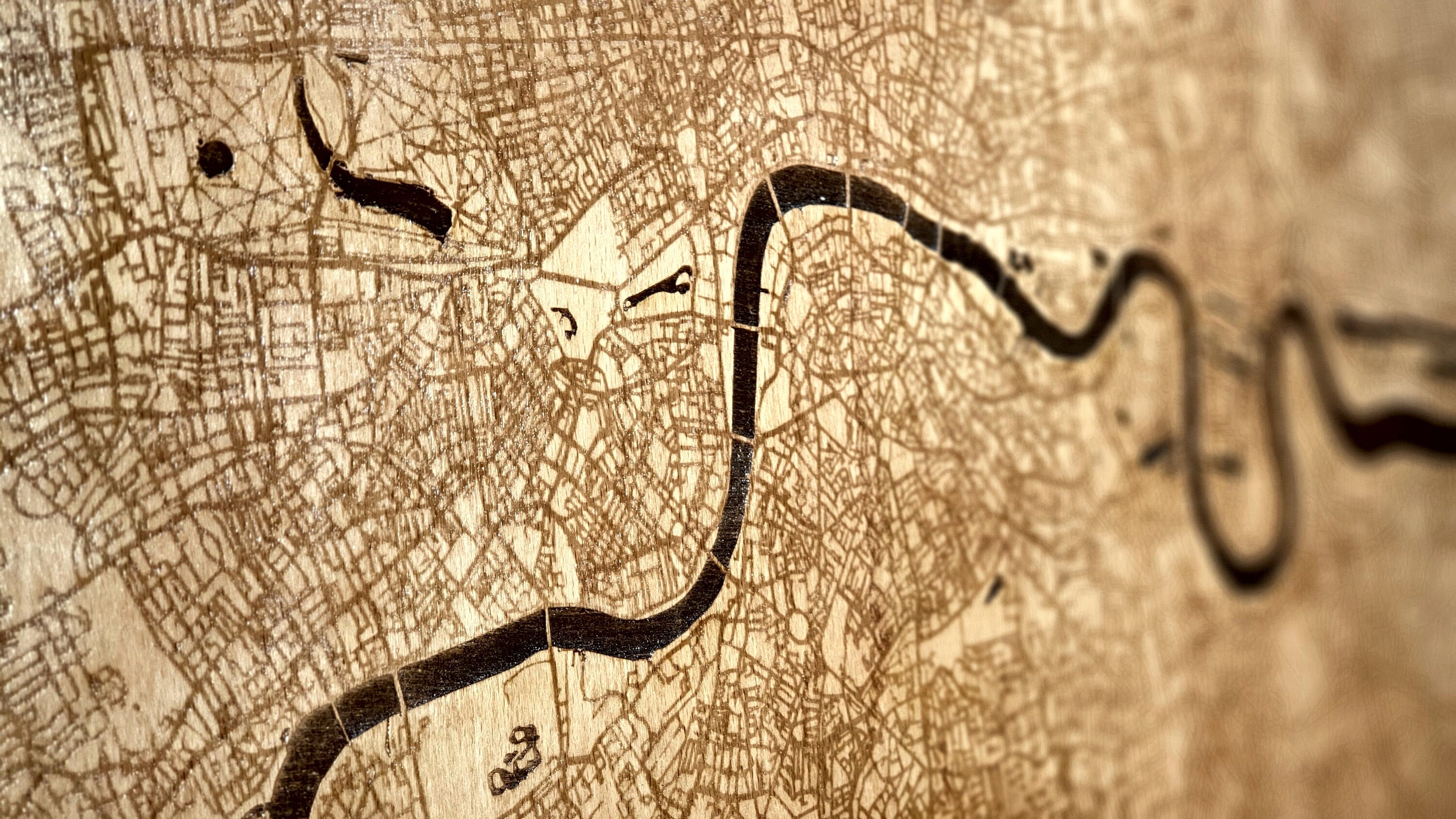 Laser Engraved London Map. Extremely Intricately Engraved Etsy