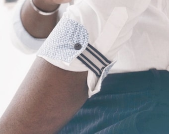 Nato Cuff The Original copyrighted Shirt Cuff holder, Elastic Band to avoid hems on shirt Sleeves