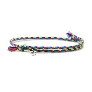 2mm Braided cotton bracelet, sliding and adjustable link bracelet image 5
