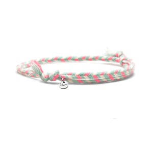4mm Braided cotton bracelet, sliding and adjustable link bracelet image 5