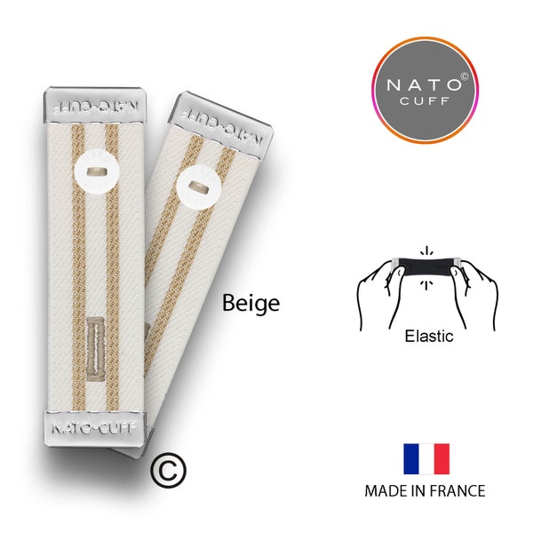 Nato Cuff El original con derechos de autor del soporte del manguito de la camisa, Elastic Band para evitar dobladillos en las mangas de la camisa