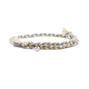 4mm Braided cotton bracelet, sliding and adjustable link bracelet image 2