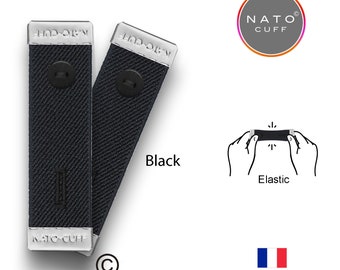 Nato Cuff The Original copyrighted Shirt Cuff holder, Elastic Band to avoid hems on shirt Sleeves