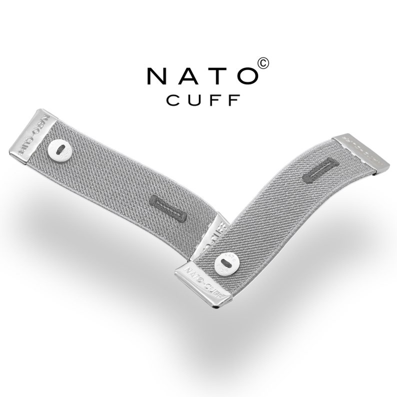 The Original shirt cuff holder MADE IN FRANCE Nato Cuff Stop rolled long sleeves shirt Pull them up with elegance Elastic anti-slip Gary