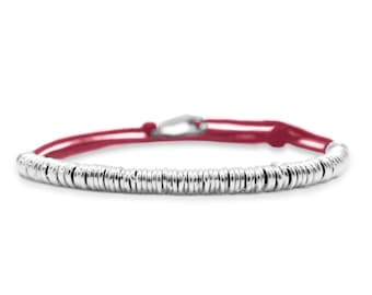 Nato Cuff - 925 Sterling Silver Wrap Rings Bracelet, sliding and adjustable link bracelet