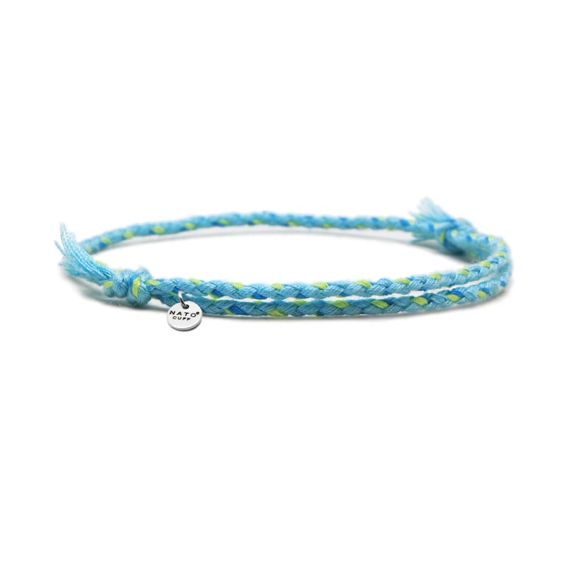 2mm Braided cotton bracelet, sliding and adjustable link bracelet image 9