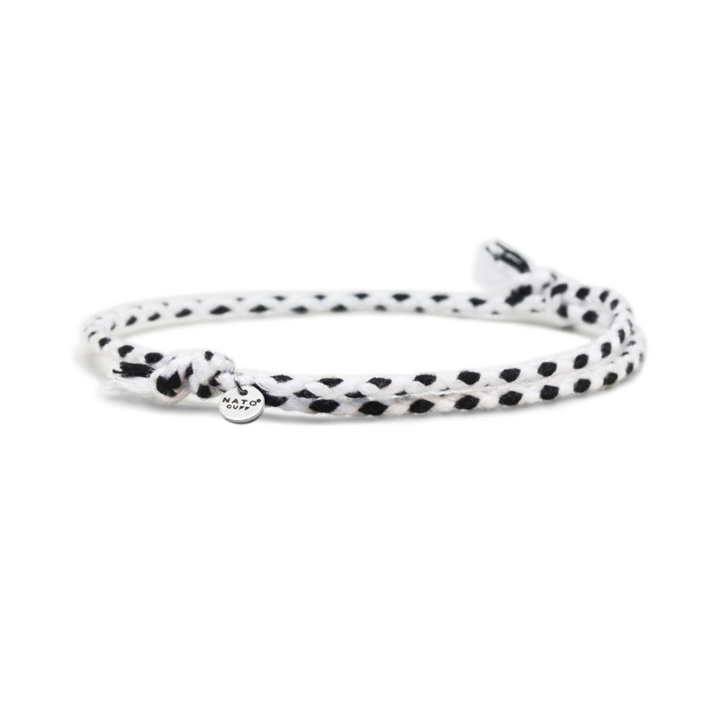 2mm Braided cotton bracelet, sliding and adjustable link bracelet image 7