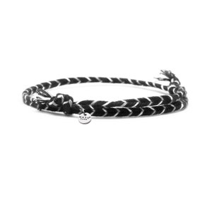 4mm Braided cotton bracelet, sliding and adjustable link bracelet