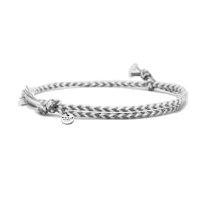 2mm Braided cotton bracelet, sliding and adjustable link bracelet