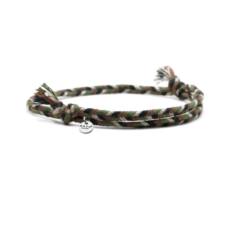4mm Braided cotton bracelet, sliding and adjustable link bracelet image 3