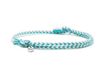 2mm Braided cotton bracelet, sliding and adjustable link bracelet