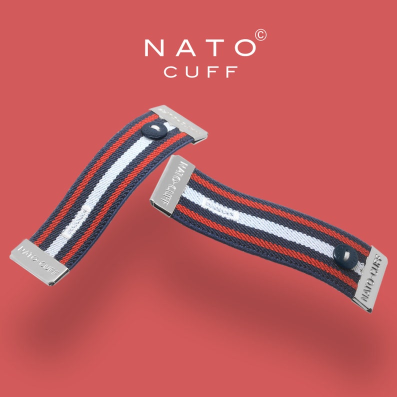 The Original shirt cuff holder MADE IN FRANCE Nato Cuff Stop rolled long sleeves shirt Pull them up with elegance Elastic anti-slip Charles