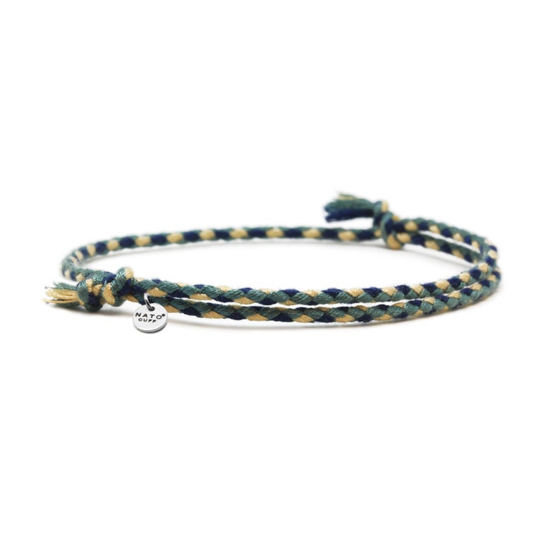 2mm Braided cotton bracelet, sliding and adjustable link bracelet image 7