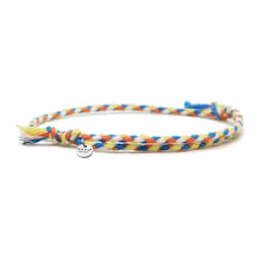 2mm Braided cotton bracelet, sliding and adjustable link bracelet