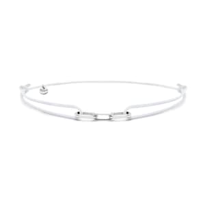 Nato Cuff - 925 Sterling Silver Link Bracelet, sliding and adjustable nylon bracelet
