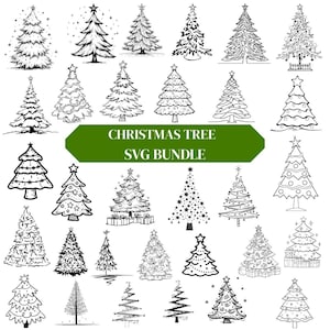 Christmas Tree Svg Bundle,Christmas Clipart,Silhouette,Christmas Ornaments Svg,Christmas Tree Png,Christmas Digital,Ai,Eps,Instant Download.
