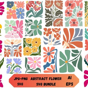 Abstract Flower SVG Bundle,Boho Flower Svg,retro flower svg,Floral Svg,Flower Cut File Clipart,Groovy Flower Svg,Instant Download,Ai,EPS,JPG