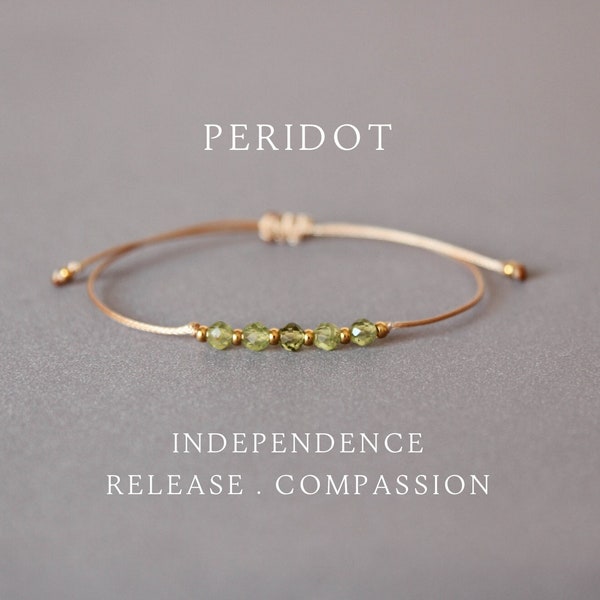 Peridot armband Moederdagcadeau van zoon Augustus geboortesteen armband Kristallen peridot sieraden Zelfgemaakte sieraden Beste vriend cadeau voor haar