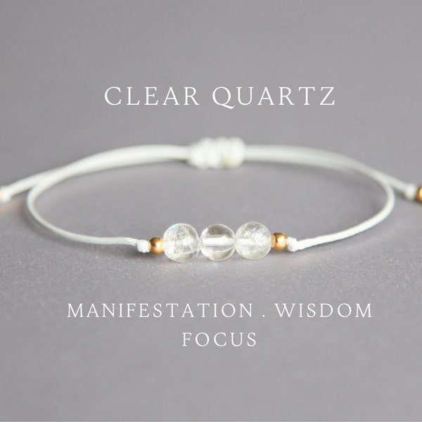 Clear quartz bracelet Bracelets for women Clear quartz crystal Clear quartz jewelry Healing crystals bracelet EMF protection EMF bracelet