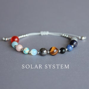 Solar system bracelet Celestial jewelry Galaxy jewelry Astronomy gifts Science jewelry Crystal planets bracelet Cute space jewelry Universe