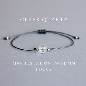 Clear quartz bracelet Bracelets for women Crystal bracelet Mens bracelet Boyfriend gift Spirit quartz jewelry Christmas gifts for friends