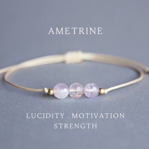 Ametrine bracelet Ametrine jewelry Ametrine crystal Bracelets for women Gemstone bracelet Valentines Day gift for her March birthstone