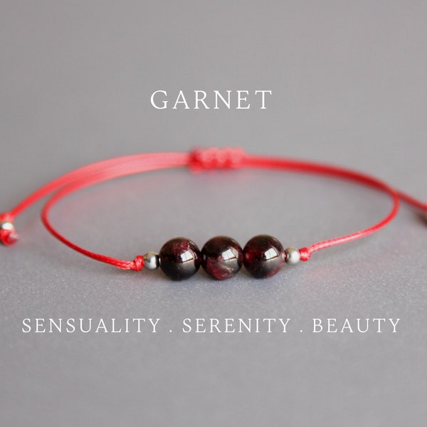 Garnet bracelet Garnet jewelry January birthstone jewelry Bracelets for women Garnet bead bracelet Birthstone for men Healing bracelet men