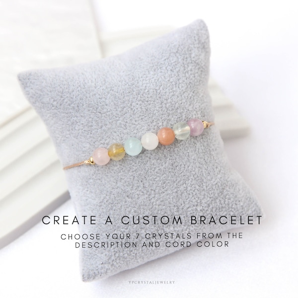 Design your bracelet - 7 crystals bracelet Personalized bracelets Personalized jewelry Custom bracelet Custom gemstone bracelet Custom gifts