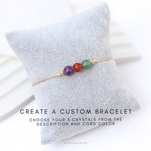 Design your bracelet 3 crystals bracelet Personalized bridesmaid gifts Custom bracelet Personalized bracelet Custom birthday gift for her imagen 1
