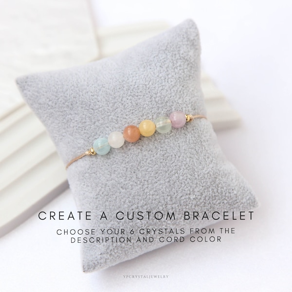 Design your bracelet - 6 crystals bracelet Personalized bracelets Personalized jewelry Custom bracelet Custom gifts Christmas gifts for her