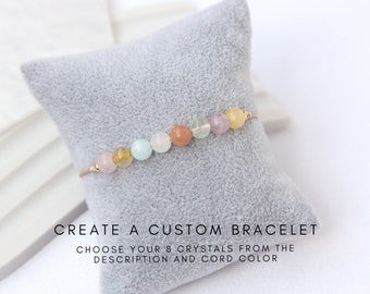 Design your bracelet - 8 crystals bracelet Custom bracelet Personalized jewelry Dainty gemstone bracelet 25th birthday gift Handmade jewelry