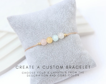 Design your bracelet - 4 crystals bracelet Custom bracelet Custom gemstone bracelet Custom jewelry 21st birthday gift for her Custom gifts