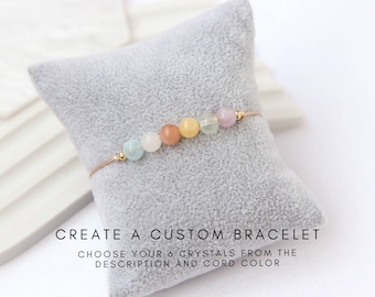 Design your bracelet - 6 crystals bracelet Personalized bracelets Personalized jewelry Custom bracelet Custom gifts Christmas gifts for her