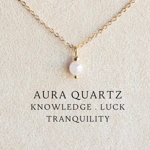 Aura rose quartz necklace Crystal jewelry Aries zodiac birthstone Angel aura quartz Mothers Day gift Gemstone necklace Heart chakra