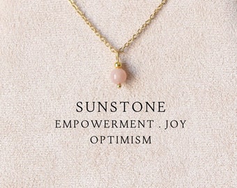 Sunstone necklace Sunstone jewelry Sunstone pendant Small sunstone Crystal necklace for women 21st birthday gift for her Gemstone necklace