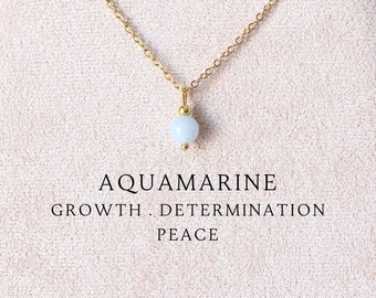 Aquamarine necklace Silver necklace Aquamarine necklace minimalist Natural aquamarine jewelry Aquamarine crystal necklace