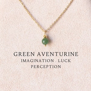 Green aventurine necklace Aventurine jewelry Silver necklace Aventurine choker Chain choker gold Dainty necklace Stocking stuffers for women
